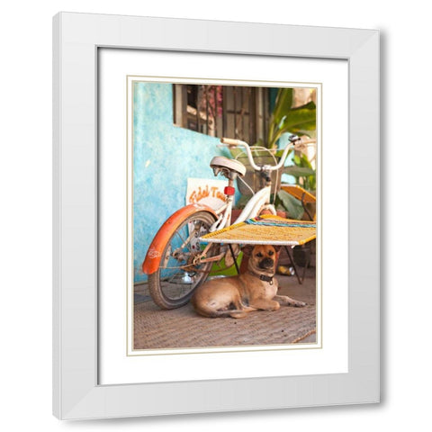 A Dogs Life IV White Modern Wood Framed Art Print with Double Matting by Millet, Karyn