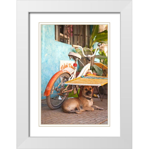 A Dogs Life IV White Modern Wood Framed Art Print with Double Matting by Millet, Karyn