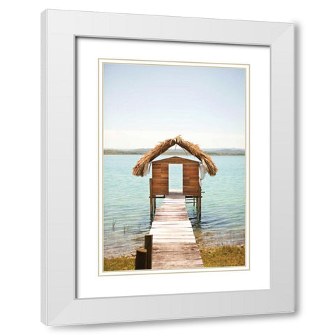 Tropical Oasis I White Modern Wood Framed Art Print with Double Matting by Millet, Karyn