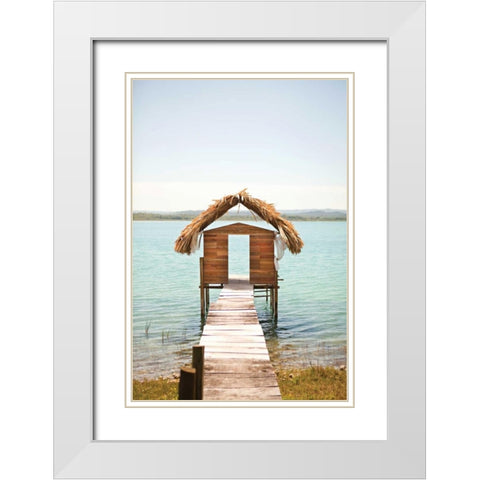 Tropical Oasis I White Modern Wood Framed Art Print with Double Matting by Millet, Karyn