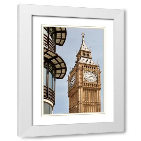 Big Ben V White Modern Wood Framed Art Print with Double Matting by Millet, Karyn