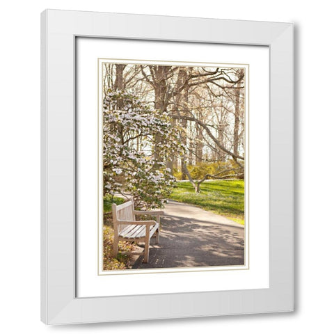 In the Park II White Modern Wood Framed Art Print with Double Matting by Millet, Karyn
