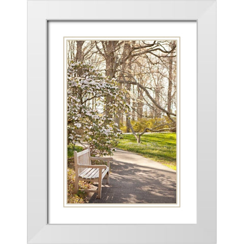 In the Park II White Modern Wood Framed Art Print with Double Matting by Millet, Karyn