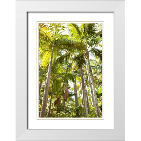 Tropical Oasis I White Modern Wood Framed Art Print with Double Matting by Millet, Karyn