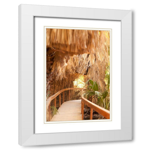 Palm Pathway I White Modern Wood Framed Art Print with Double Matting by Millet, Karyn