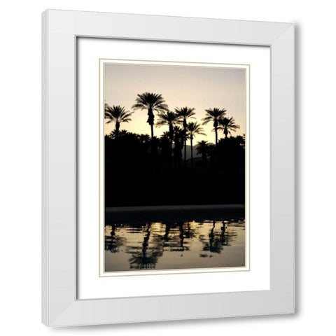 Tropical Silhouette II White Modern Wood Framed Art Print with Double Matting by Millet, Karyn