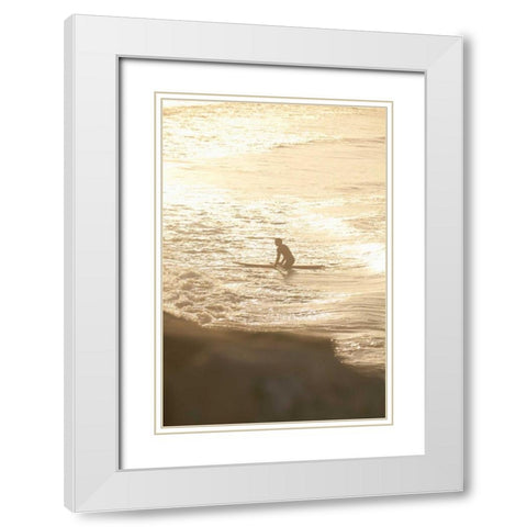 Summer Surfing I White Modern Wood Framed Art Print with Double Matting by Millet, Karyn