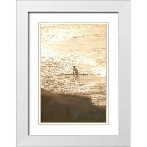 Summer Surfing I White Modern Wood Framed Art Print with Double Matting by Millet, Karyn