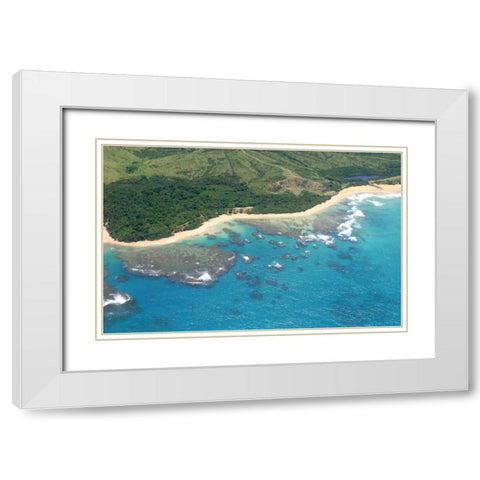 Vieques Sea II White Modern Wood Framed Art Print with Double Matting by Millet, Karyn