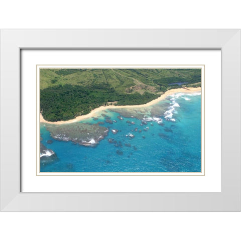 Vieques Sea II White Modern Wood Framed Art Print with Double Matting by Millet, Karyn