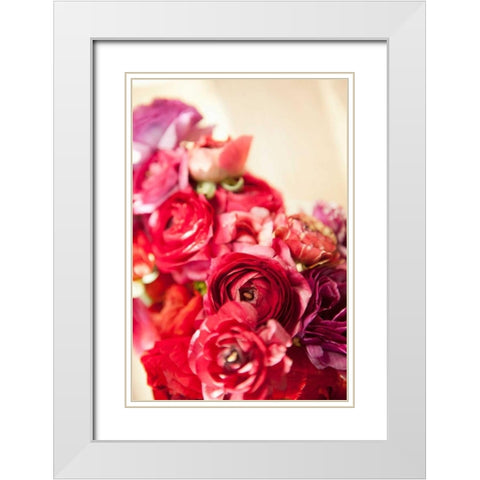 Peony Bouquet I White Modern Wood Framed Art Print with Double Matting by Millet, Karyn