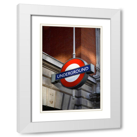 London Underground White Modern Wood Framed Art Print with Double Matting by Millet, Karyn