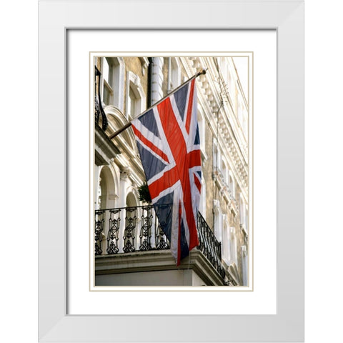 British Flag White Modern Wood Framed Art Print with Double Matting by Millet, Karyn