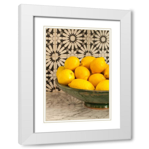 Lemons I White Modern Wood Framed Art Print with Double Matting by Millet, Karyn