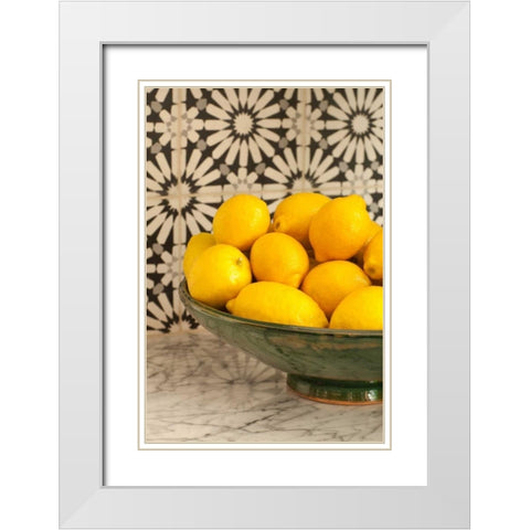 Lemons I White Modern Wood Framed Art Print with Double Matting by Millet, Karyn