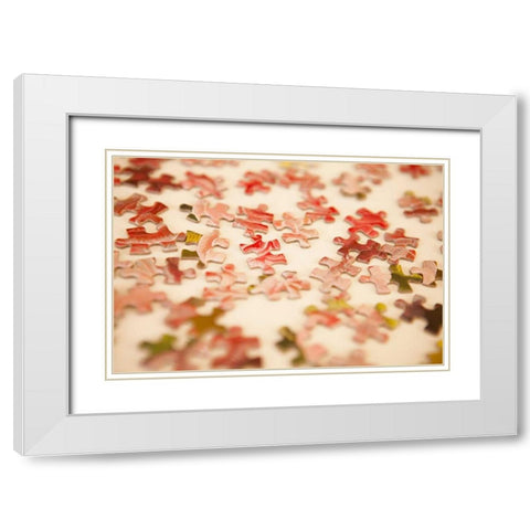 Puzzle III White Modern Wood Framed Art Print with Double Matting by Millet, Karyn