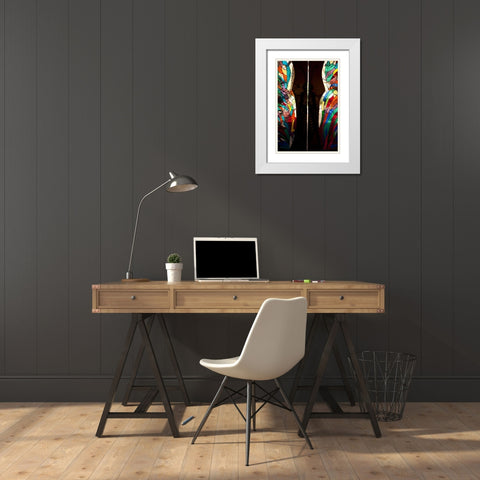 Stained Glass I White Modern Wood Framed Art Print with Double Matting by Millet, Karyn