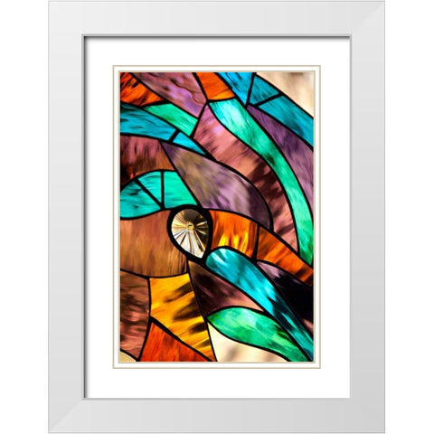 Stained Glass II White Modern Wood Framed Art Print with Double Matting by Millet, Karyn