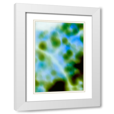 Color Drops II White Modern Wood Framed Art Print with Double Matting by Millet, Karyn