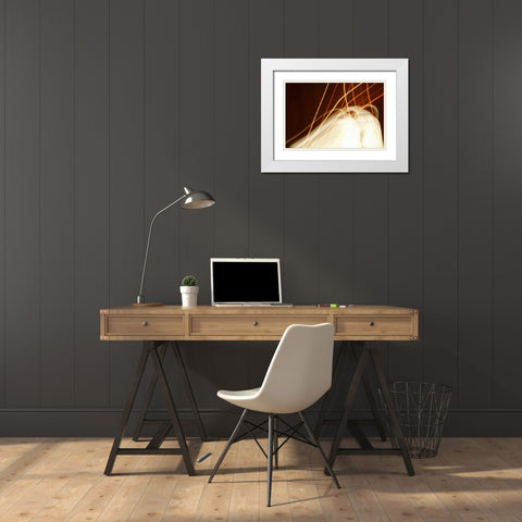 Dancing Lights I White Modern Wood Framed Art Print with Double Matting by Millet, Karyn