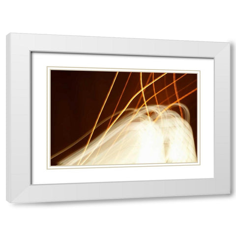 Dancing Lights I White Modern Wood Framed Art Print with Double Matting by Millet, Karyn