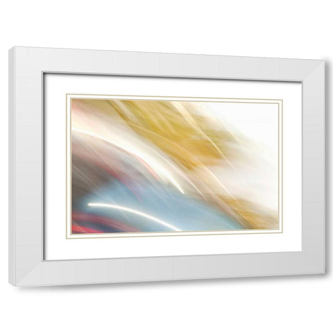 Color Streaks I White Modern Wood Framed Art Print with Double Matting by Millet, Karyn