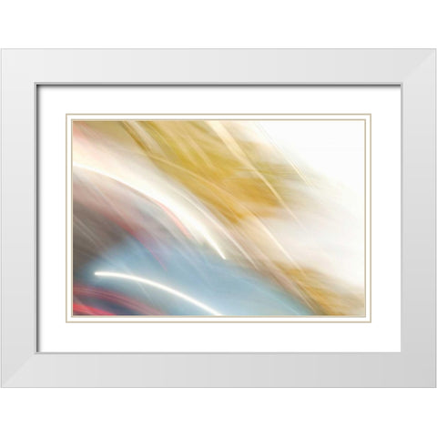 Color Streaks I White Modern Wood Framed Art Print with Double Matting by Millet, Karyn