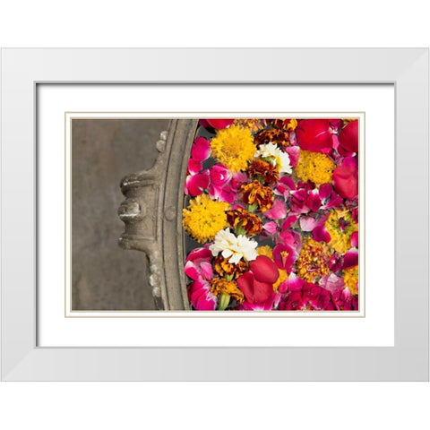 Potpourri White Modern Wood Framed Art Print with Double Matting by Millet, Karyn