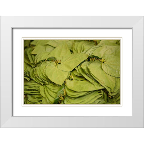 Leaves White Modern Wood Framed Art Print with Double Matting by Millet, Karyn