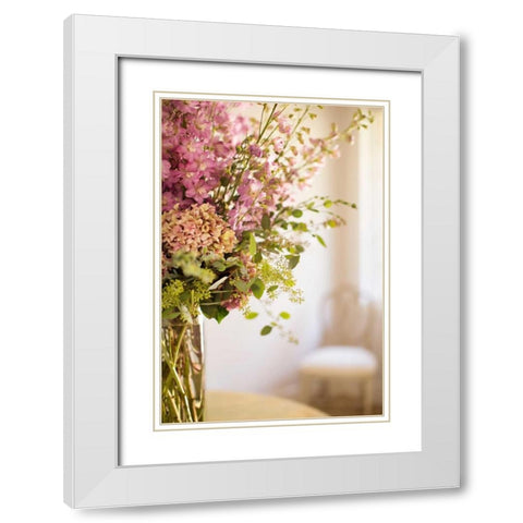 Spring Bouquet II White Modern Wood Framed Art Print with Double Matting by Millet, Karyn
