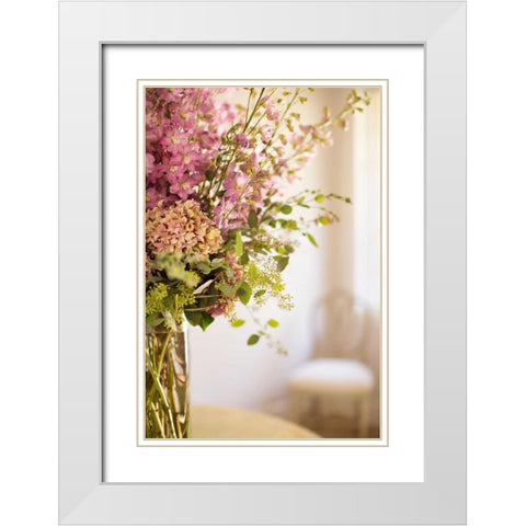 Spring Bouquet II White Modern Wood Framed Art Print with Double Matting by Millet, Karyn