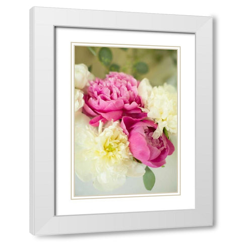 Bouquet of Peonies White Modern Wood Framed Art Print with Double Matting by Millet, Karyn