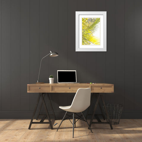 Palm Fonds White Modern Wood Framed Art Print with Double Matting by Millet, Karyn