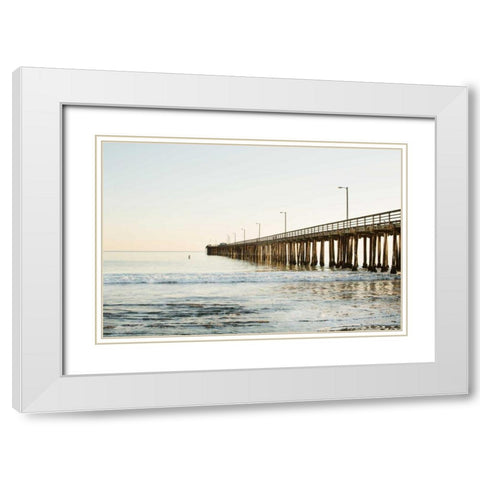Boardwalk II White Modern Wood Framed Art Print with Double Matting by Millet, Karyn