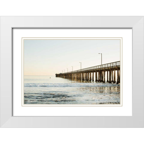 Boardwalk II White Modern Wood Framed Art Print with Double Matting by Millet, Karyn