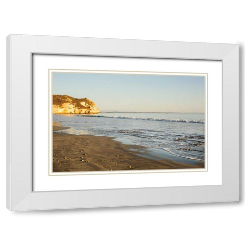Peaceful Beach White Modern Wood Framed Art Print with Double Matting by Millet, Karyn