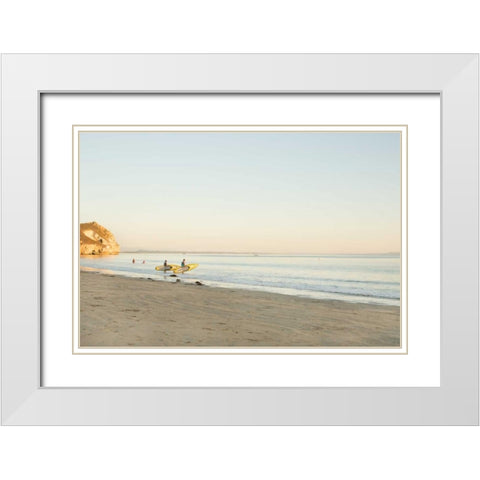 Surf White Modern Wood Framed Art Print with Double Matting by Millet, Karyn