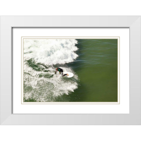 Surfing II White Modern Wood Framed Art Print with Double Matting by Millet, Karyn