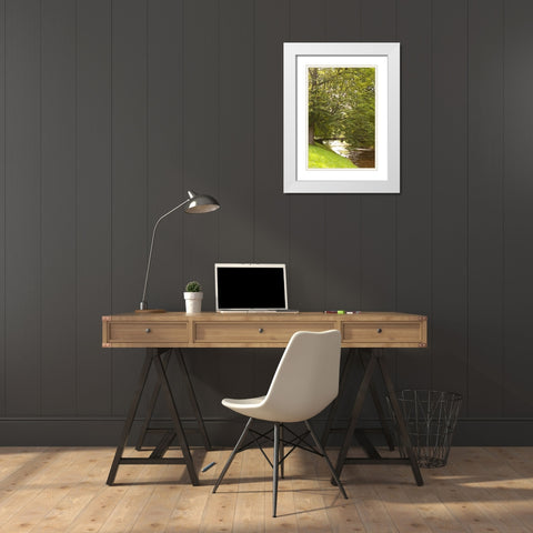 Bridge Over the Creek White Modern Wood Framed Art Print with Double Matting by Millet, Karyn