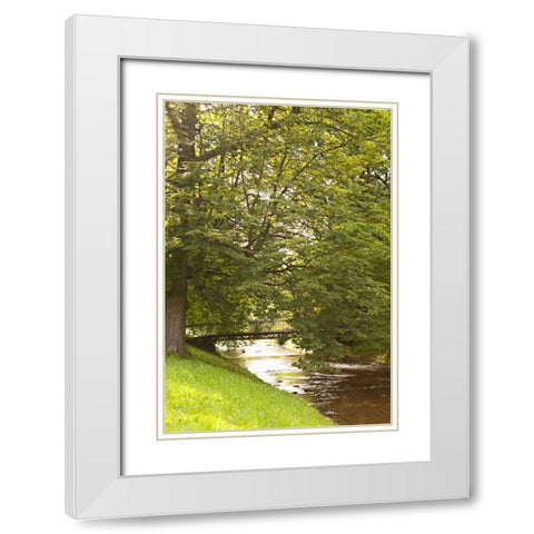 Bridge Over the Creek White Modern Wood Framed Art Print with Double Matting by Millet, Karyn
