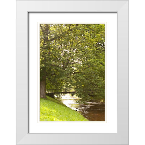Bridge Over the Creek White Modern Wood Framed Art Print with Double Matting by Millet, Karyn