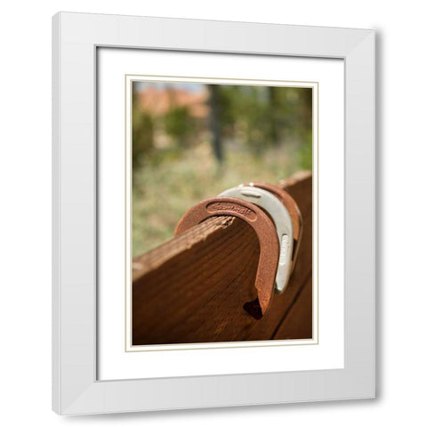 Horse Shoes White Modern Wood Framed Art Print with Double Matting by Millet, Karyn