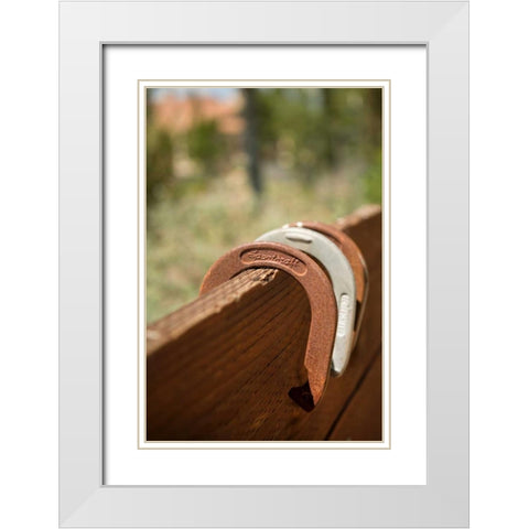 Horse Shoes White Modern Wood Framed Art Print with Double Matting by Millet, Karyn