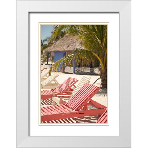 Lazy Beach White Modern Wood Framed Art Print with Double Matting by Millet, Karyn