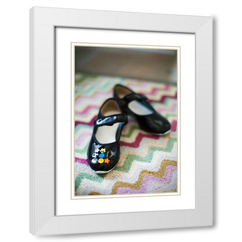 Cute Shoes White Modern Wood Framed Art Print with Double Matting by Millet, Karyn