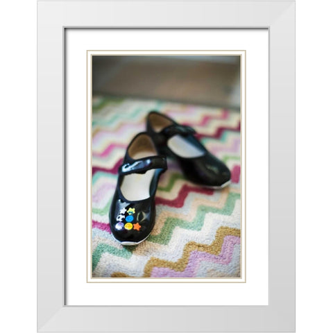Cute Shoes White Modern Wood Framed Art Print with Double Matting by Millet, Karyn