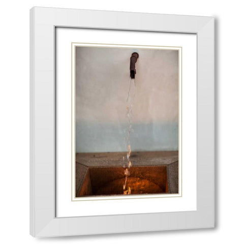 Fountain II White Modern Wood Framed Art Print with Double Matting by Millet, Karyn