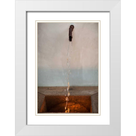 Fountain II White Modern Wood Framed Art Print with Double Matting by Millet, Karyn