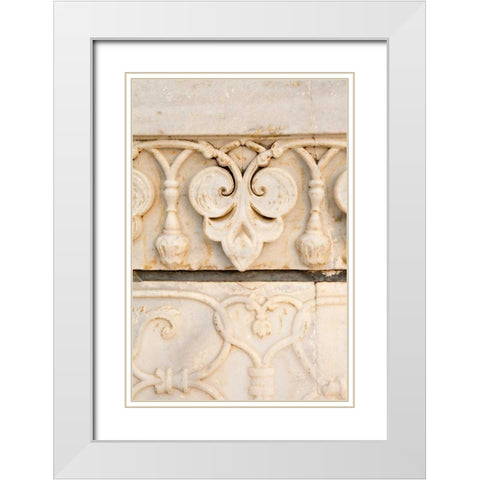 Stonework Detail I White Modern Wood Framed Art Print with Double Matting by Millet, Karyn