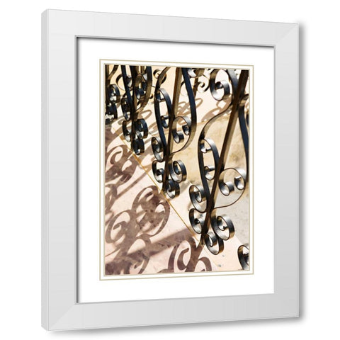 Railing White Modern Wood Framed Art Print with Double Matting by Millet, Karyn
